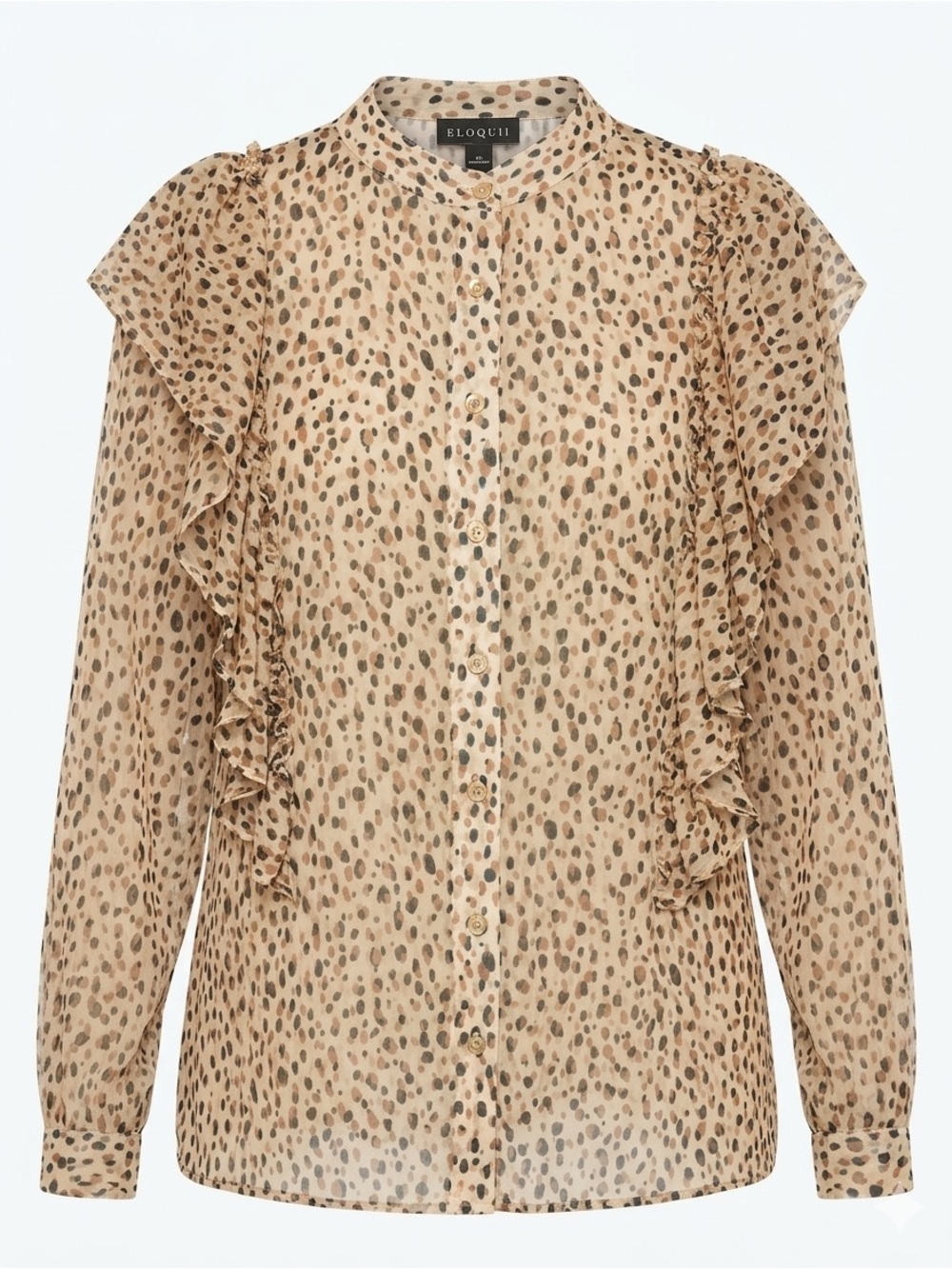 Eloquii Cheetah Print Sheer Blouse Size 16 NWT